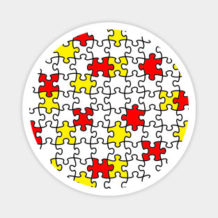 Jigsaw puzzle red and yellow colours Magnet